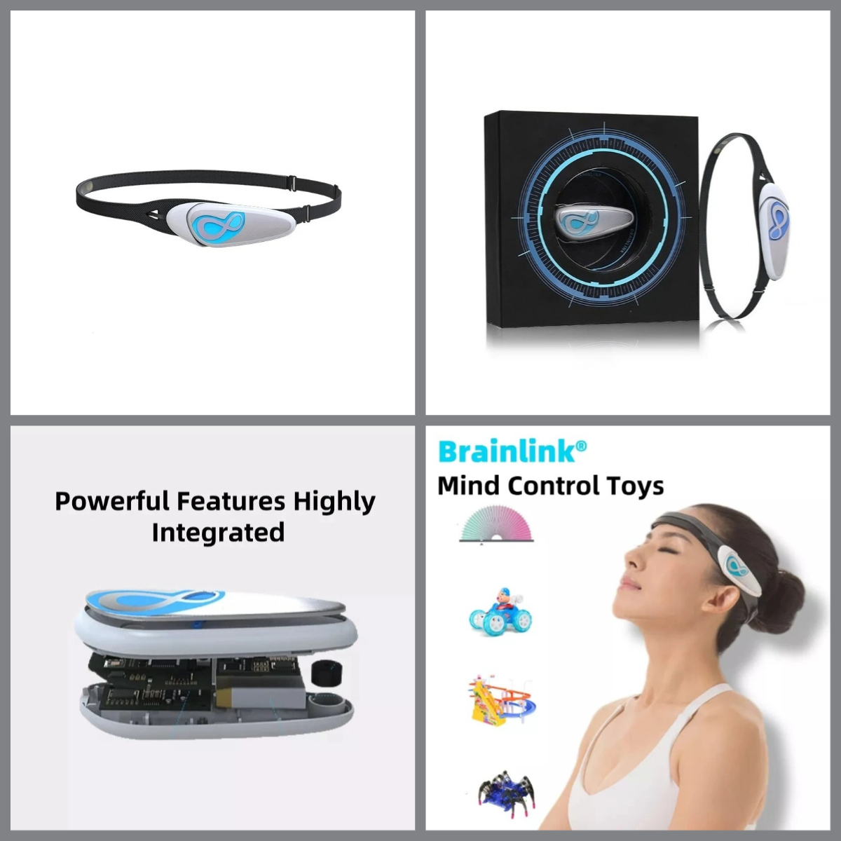 Meditation Headband Eeg - Droge elektrode EEG-hersenbando Biofeedback-trainingsapparaat voor concentratie,