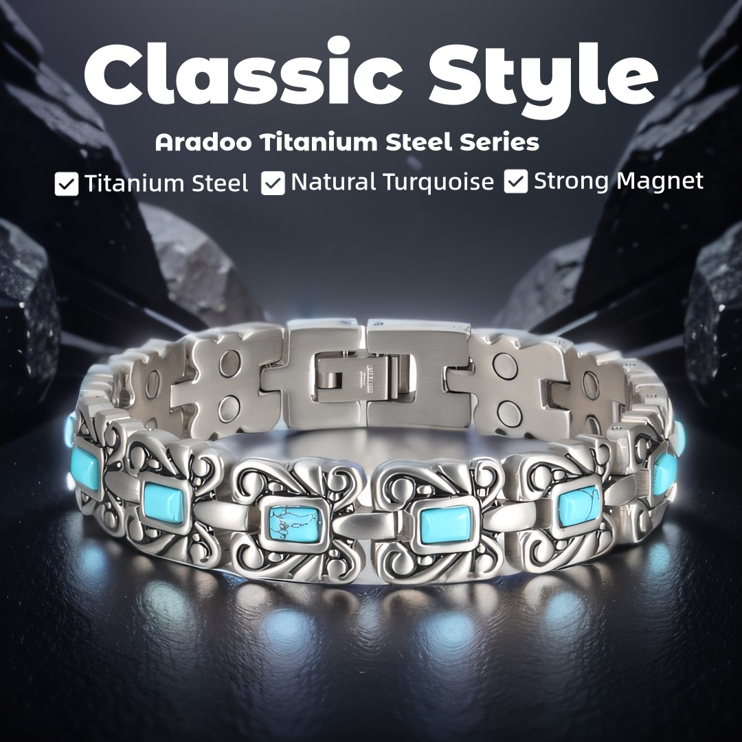 Meditation Headband Eeg - Titanium Staal Blauw Turquoise 3500 Gauss