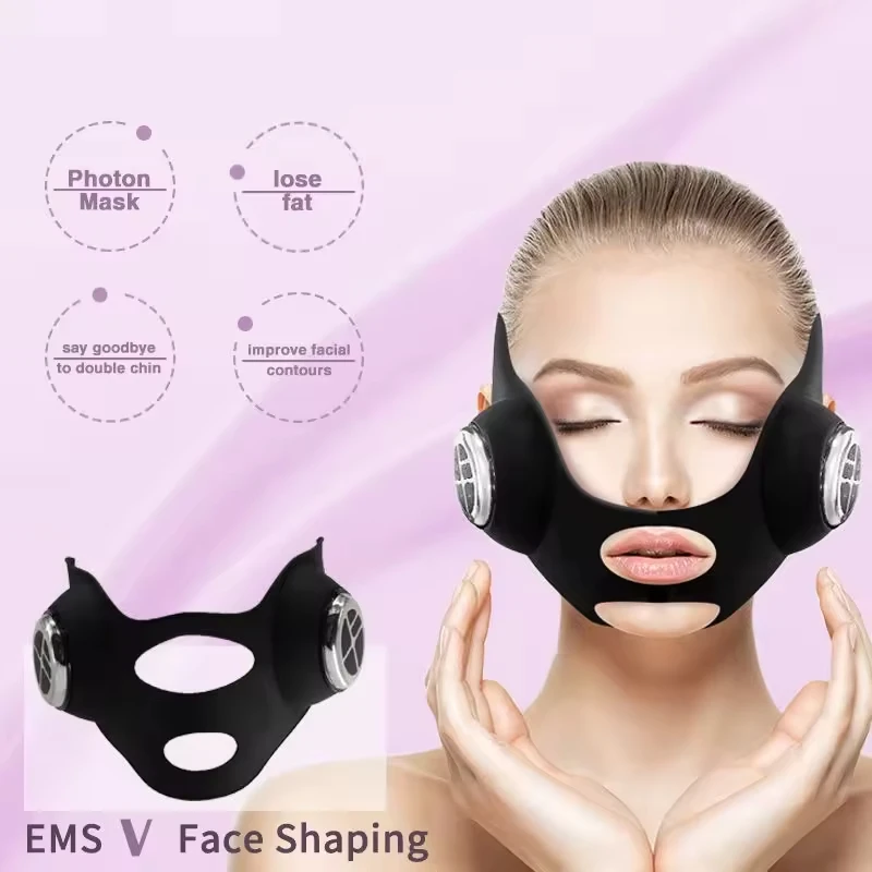 Galvanic Skin Sensor - V Face Lifting EMS Gezichtsmasker Rood