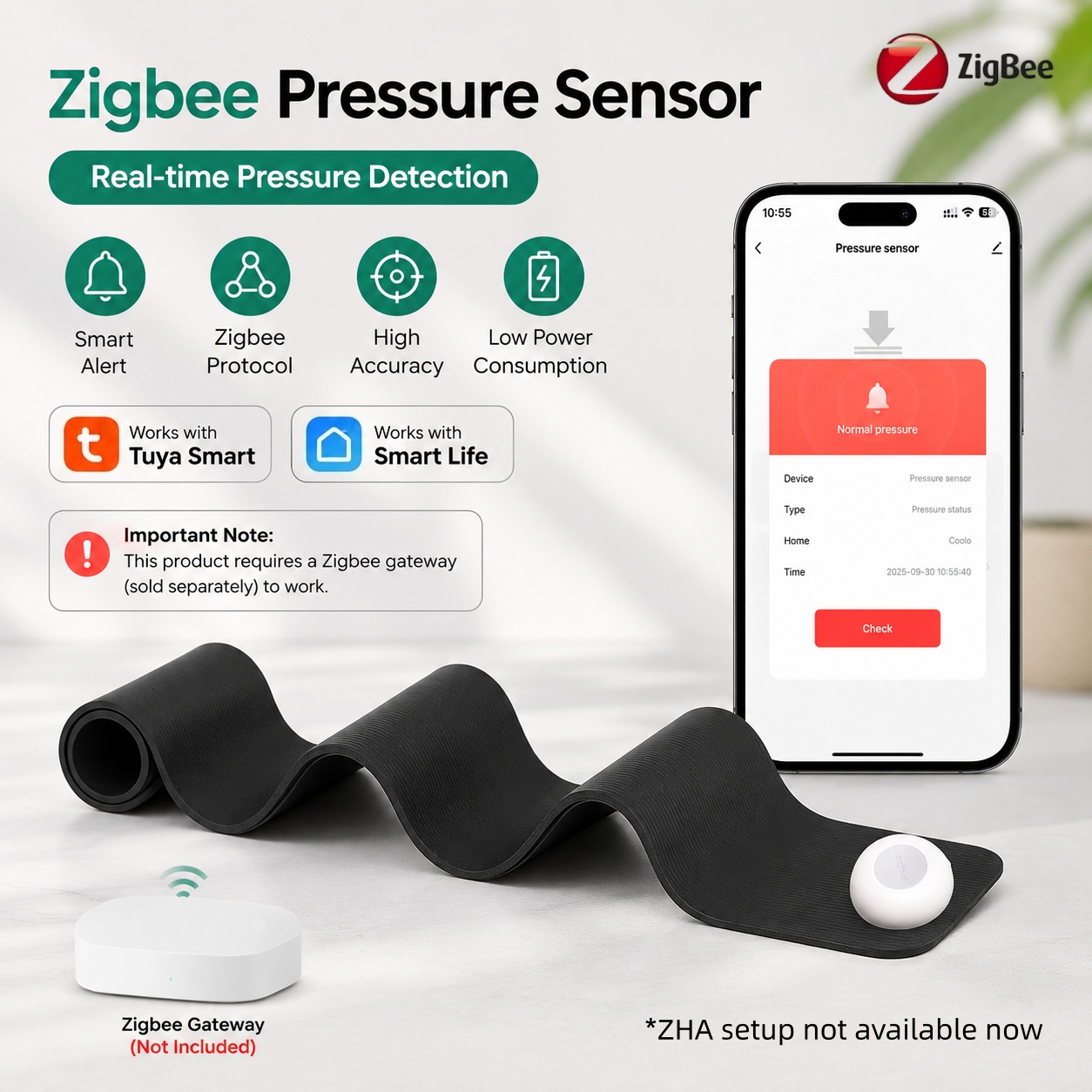 Smart Insole Pressure - Zigbee-druksensordetector Zwaartekrachtdetectie Batterijvoeding Tuya Smart Life