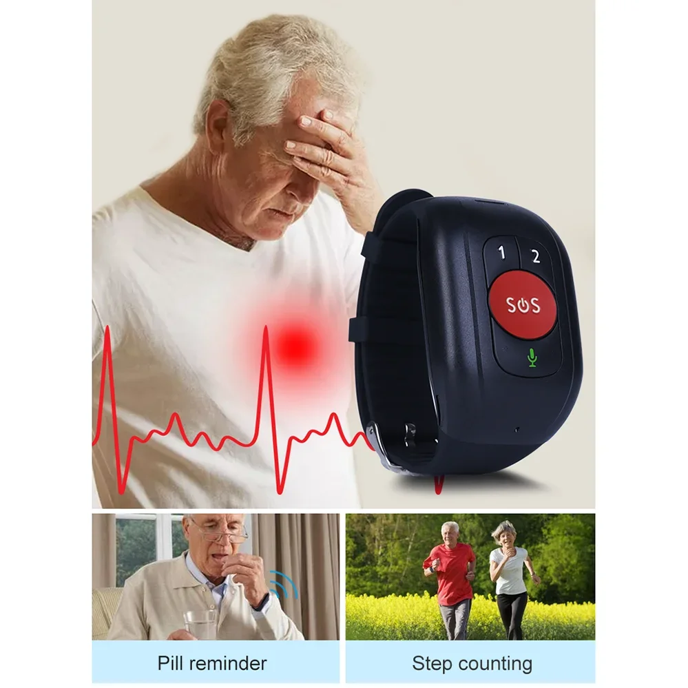 Ouderen 4G LTE SOS-horloge GPS - Fall Detection Watch recensie en prijs