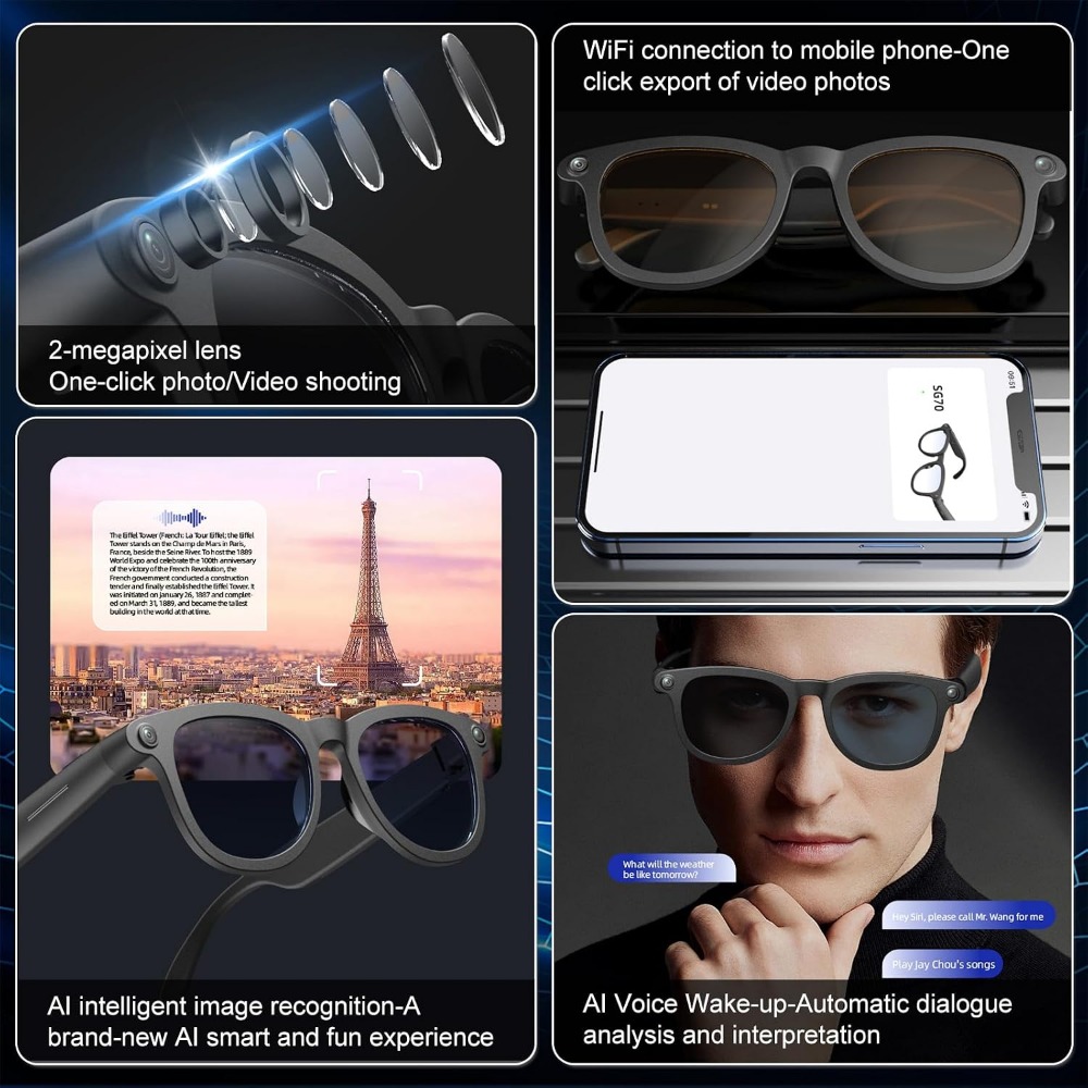 Slimme bril met HD-camera, rea - Smart Glasses Lens recensie en prijs