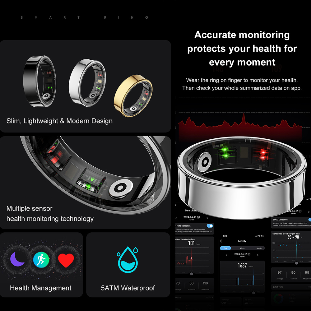R09 Smart Ring van roestvrij s - Temperature Ring Skin recensie en prijs