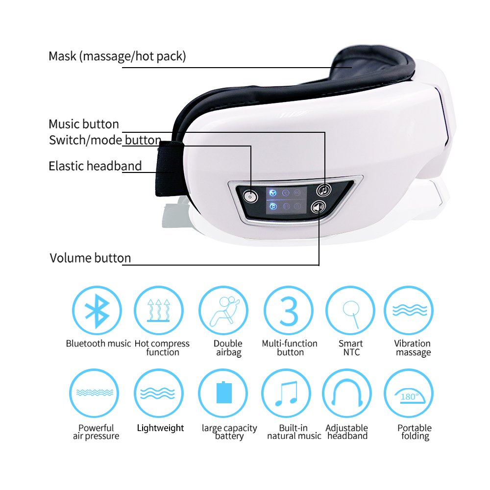 Elektrische oogmassager Blueto - Light Therapy Glasses recensie en prijs