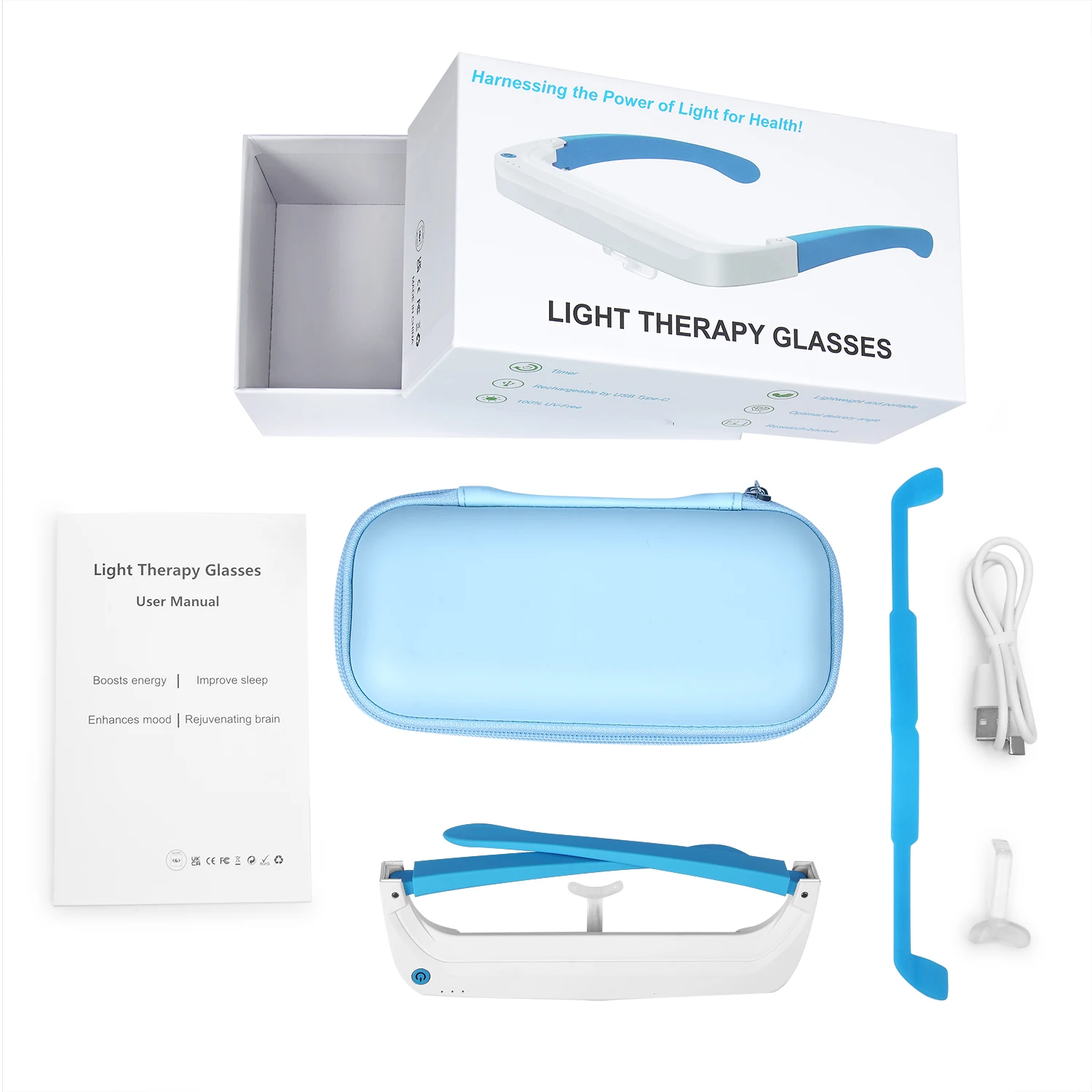 SAD Lichttherapie Bril Rood Bl - Light Therapy Glasses recensie en prijs