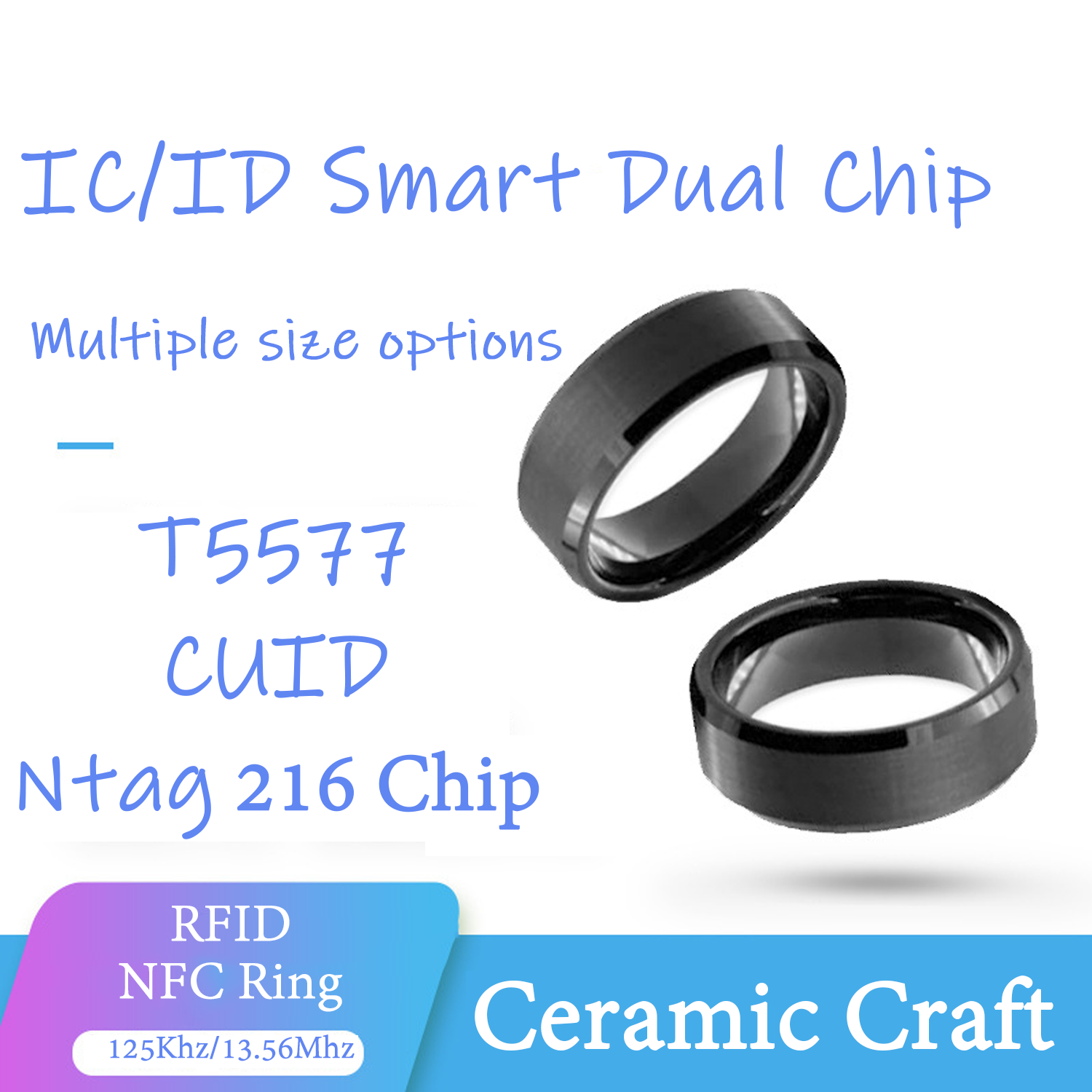 CUID T5577 Dual Chip Clone Rin - Smart Ring Nfc Pay recensie en prijs