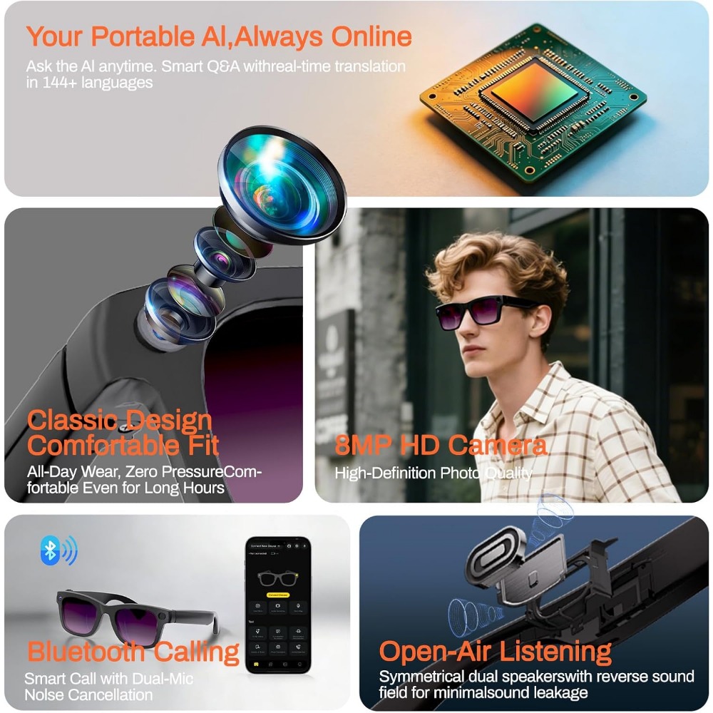 AI-vertaling, Bluetooth-bellen - Smart Glasses Lens recensie en prijs